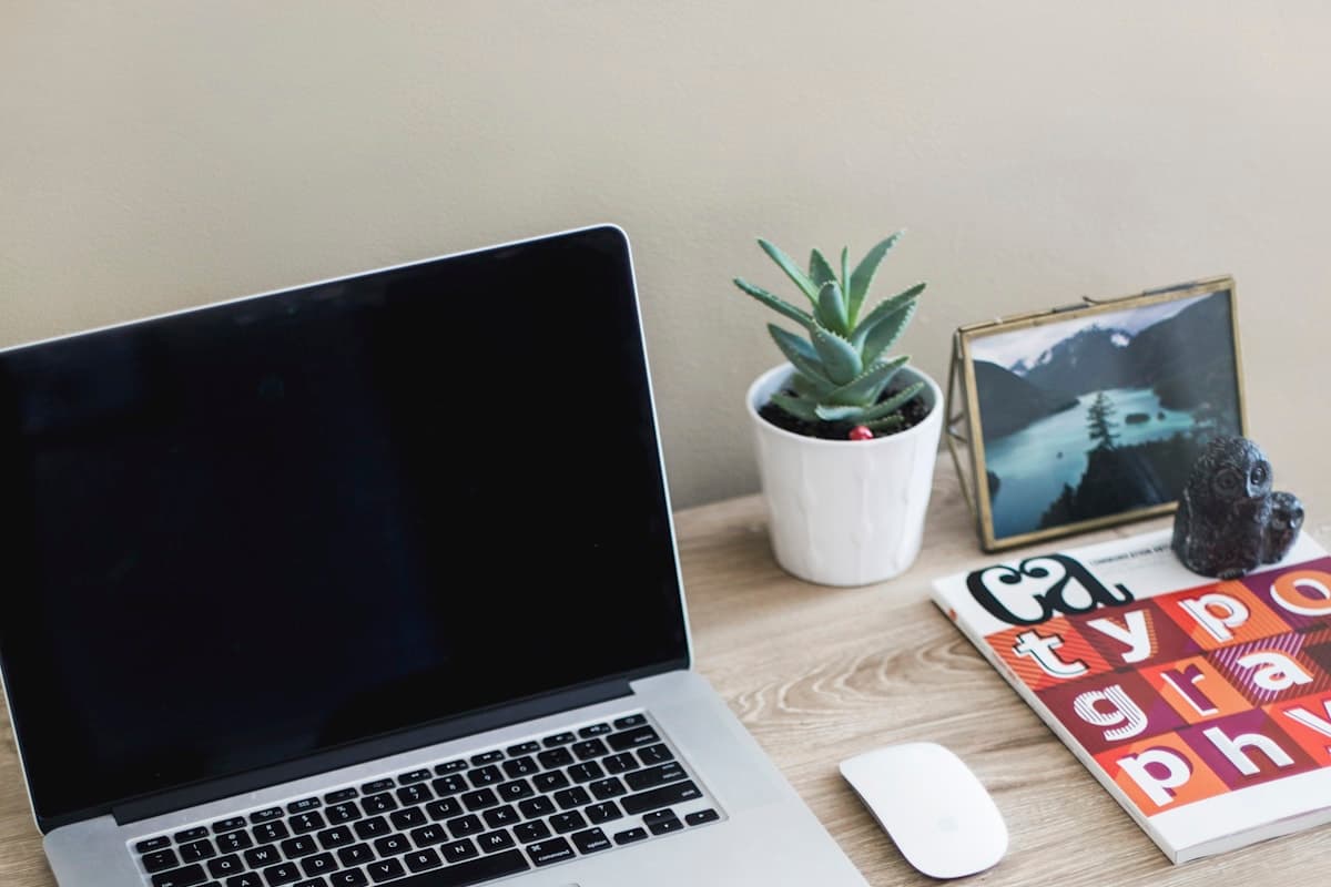 A laptop workspace